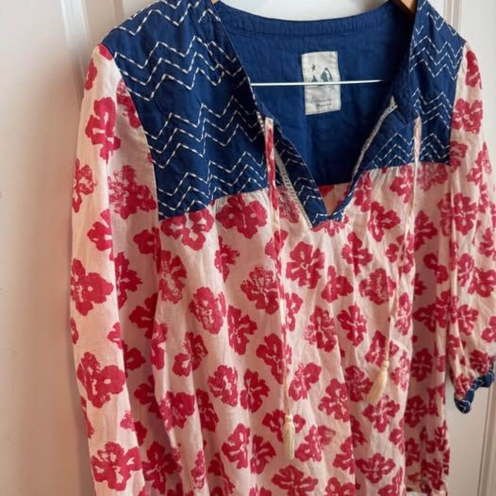 Anthropologie Tassel Blouse Large